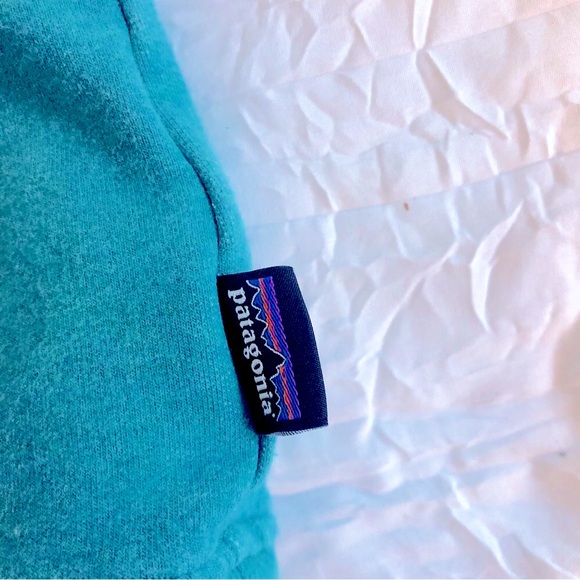 Patagonia Women’s Organic Cotton Full Zip Hooded Sweatshirt Sz Small Turquoise - Picture 9 of 13